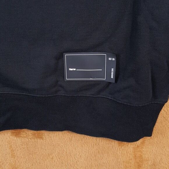 WE11DONE Sweatshirt Adult Black Pullover Crew Reflective Logo Oversized One Size - Picture 4 of 8